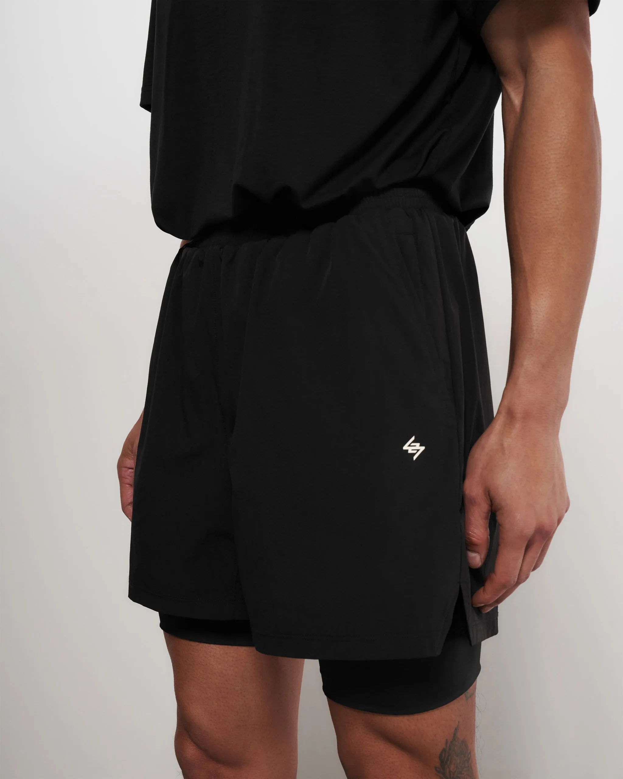 Team 247 2-In-1 Shorts - Black 